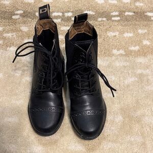 Dublin riding Black Lace-Up Ankle Boots